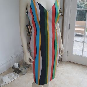 Black Halo striped statement dress.